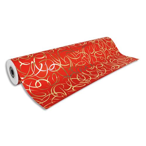 Rouleau de papier cadeau Clairefontaine - 80 g - 50 x 0,7 m - rouge arabesque or