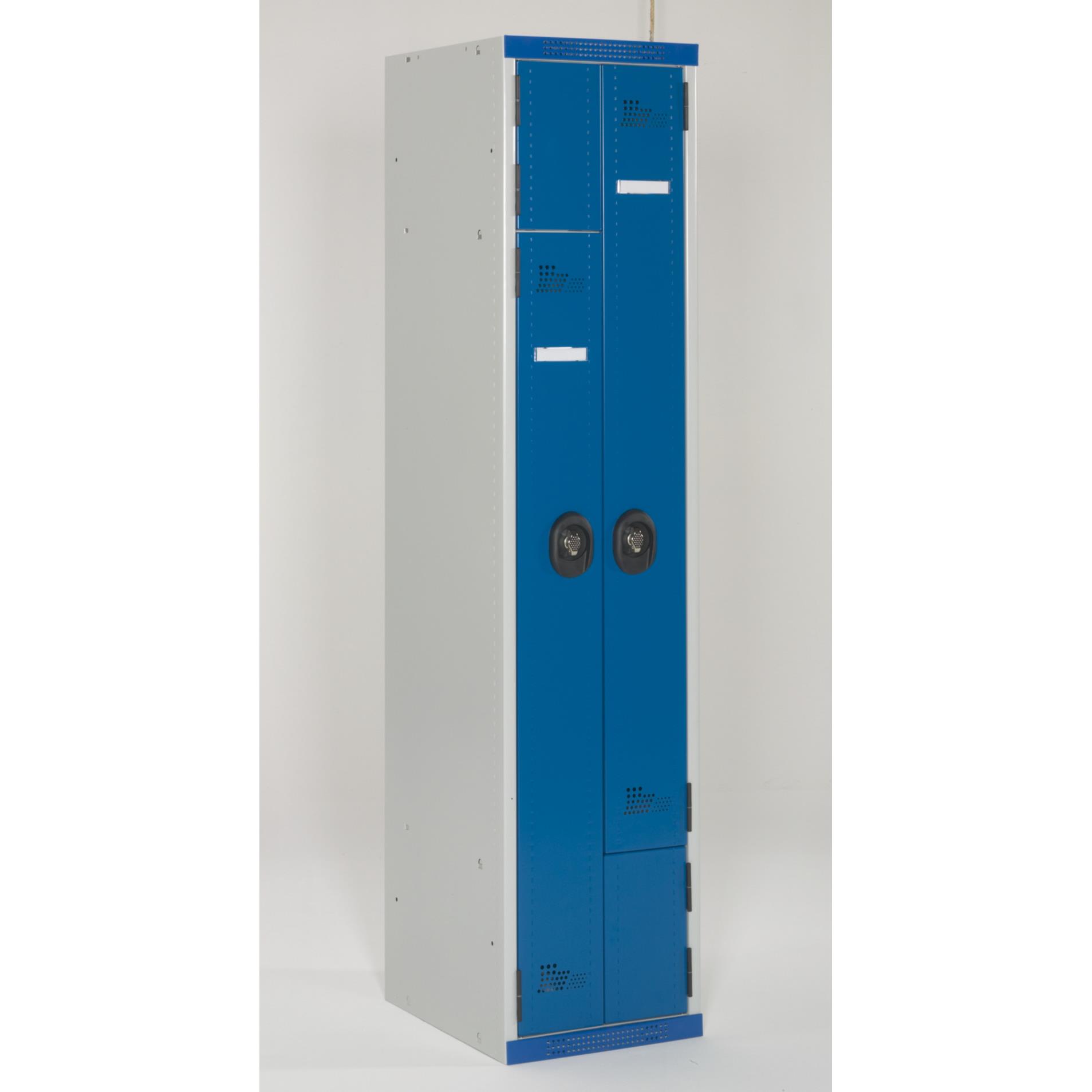 Vestiaire de bureau Z - mtal - corps gris - portes bleues