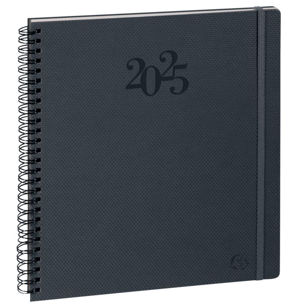 Agenda semainier Exacompta Swan � spirales 22S - 18,5 x 22,5 cm - Gris - 2027