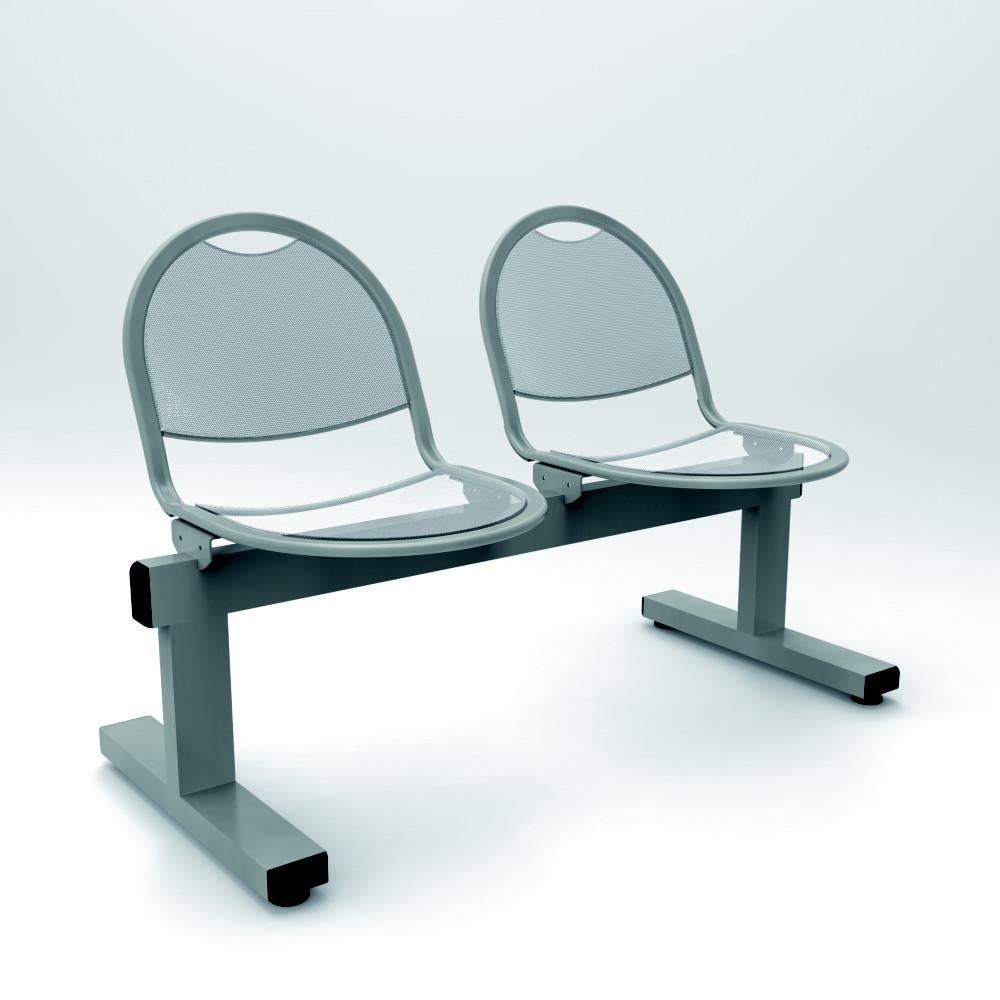 Si�ge sur poutre m�tal d'accueil Xavi - 2 places aluminium