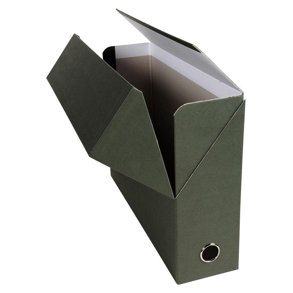 Bote transfert en pte naturelle Exacompta - carton rigide recouvert de papier recyl - dos 9 cm - vert fonc