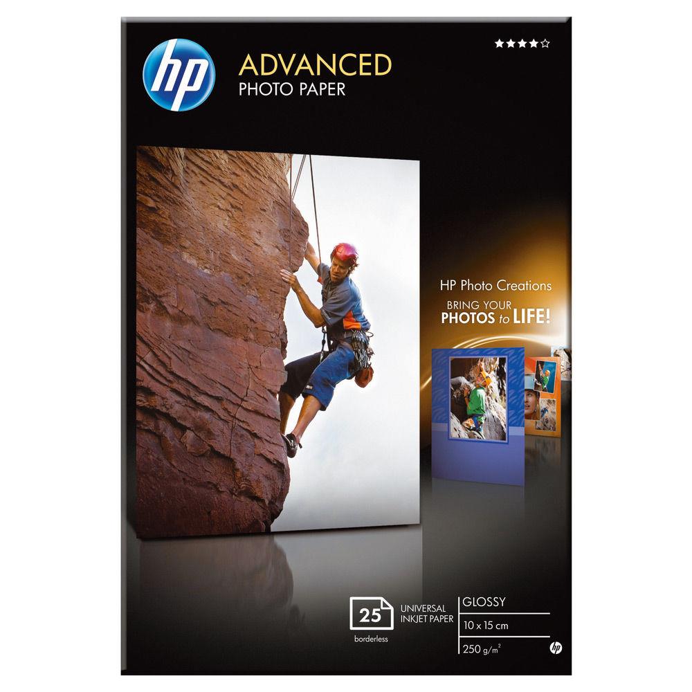 Hp papier brillant sans bordure advanced (100 feuilles/10 x 15 cm)