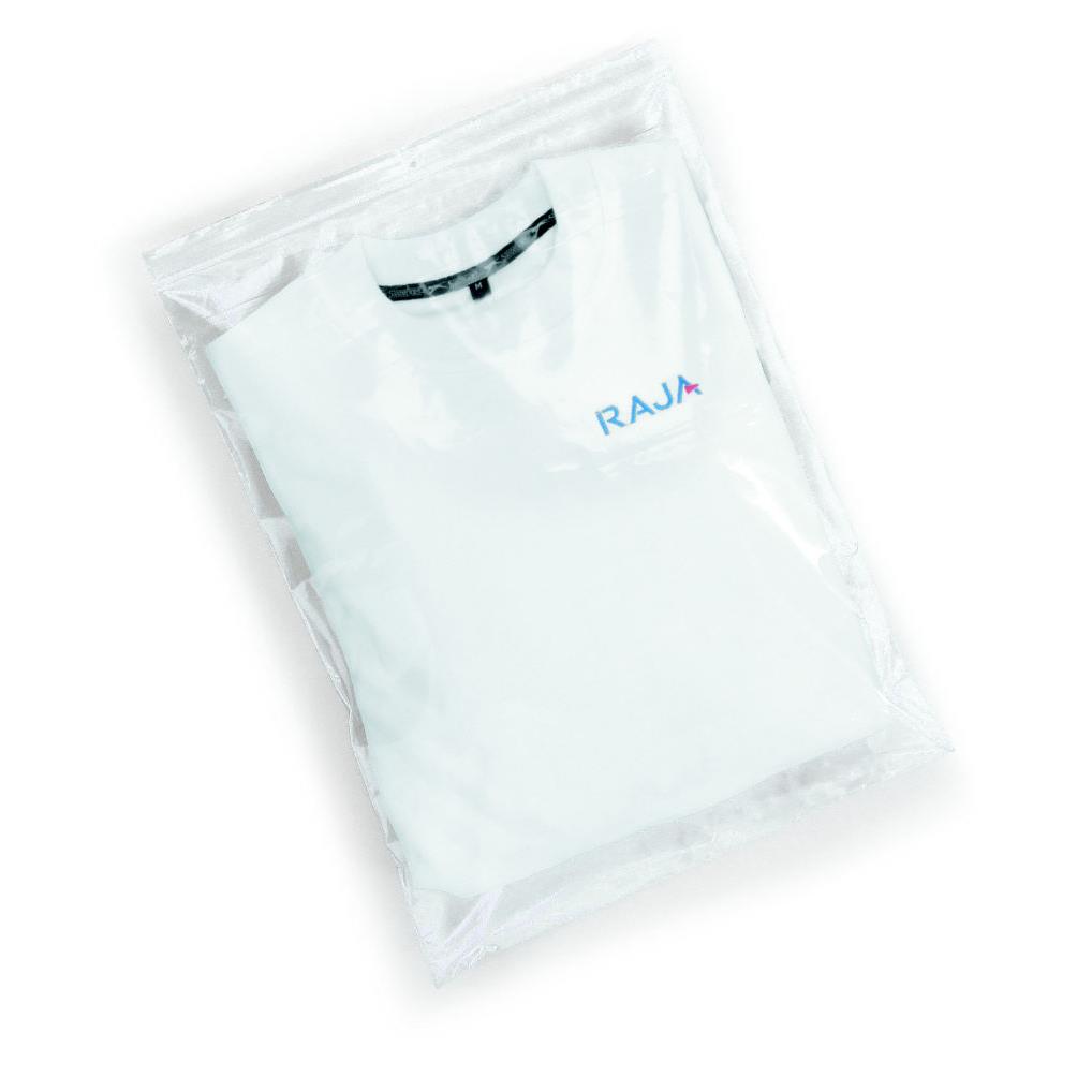 Sachet plastique Raja  fermeture zip - 23 x 32 cm - Epaisseur 50 microns - Transparent (carton 1000 units)