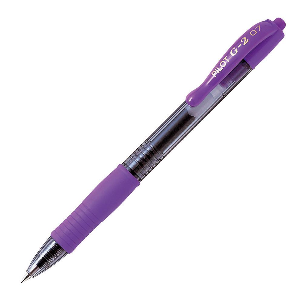 Stylo bille Pilot G2-7 - pointe moyennne rtractable - encre gel -  violet