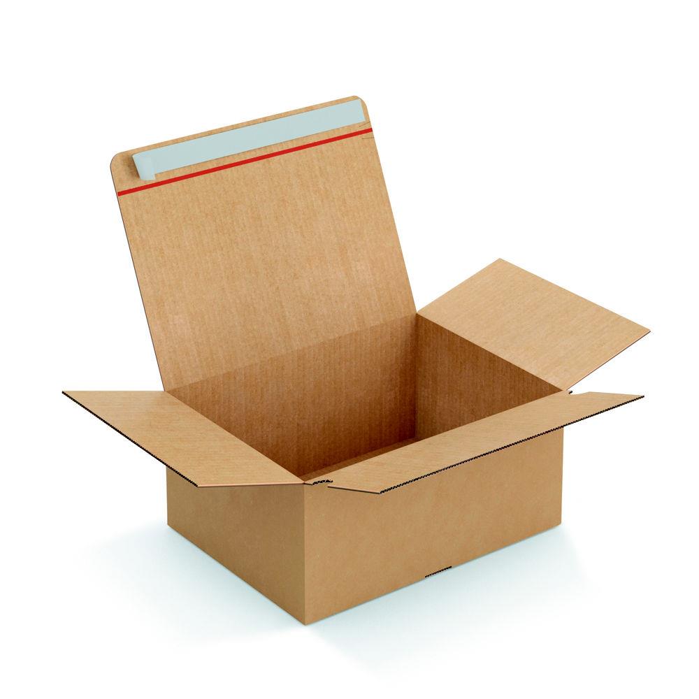 Caisse  montage instantan et fermeture adhsive en carton simple cannelure brun - L.int. 39 x l.29 x H.18 cm - Lot de 20