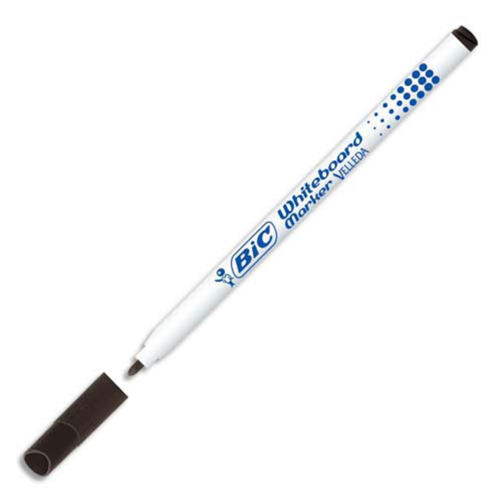 Marqueur pour tableau blanc Bic Velleda 1721 - encre liquide - pointe ogive fine - largeur de trait de 1,5 - encre noire - bote de 24