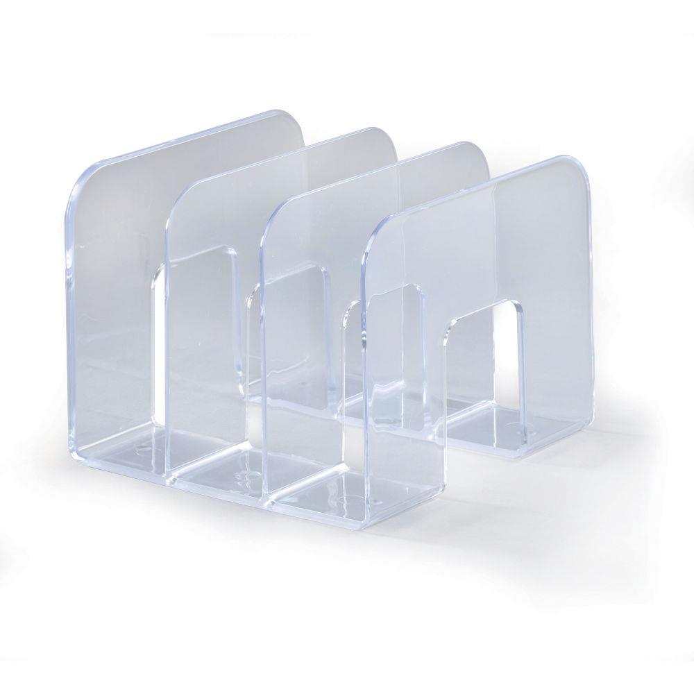 Porte catalogues 3 compartiments transparents - H16,5 x L21 x P21,5cm