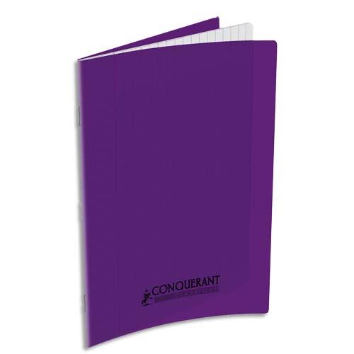 Cahier piqre Conqurant classique - couverture polypropylne - 90 g - 17 x 22 - 48 pages - Seys - violet