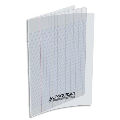 Cahier piqre Conqurant classique - couverture polypropylne - 90 g - 17 x 22 - 48 pages - Seys - incolore