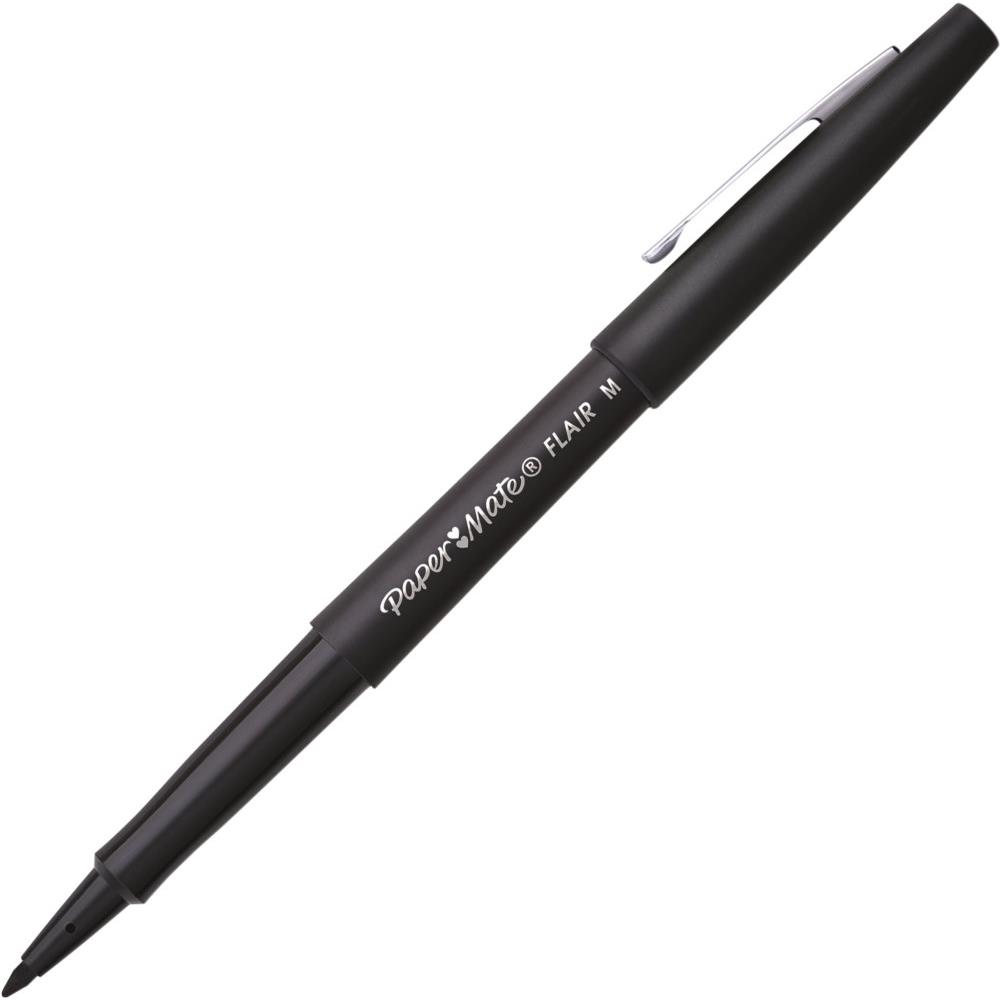 Stylo feutre Papermate Nylon Flair - pointe moyenne - 0,8 mm - noir