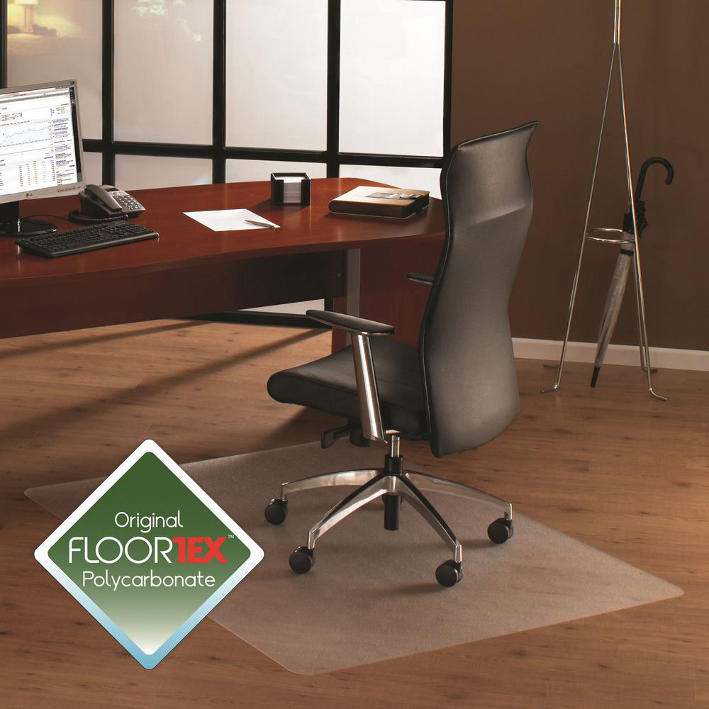 Tapis Protge-sol en polycarbonate Floortex pour sol dur - format rectangle 121 x 152 cm