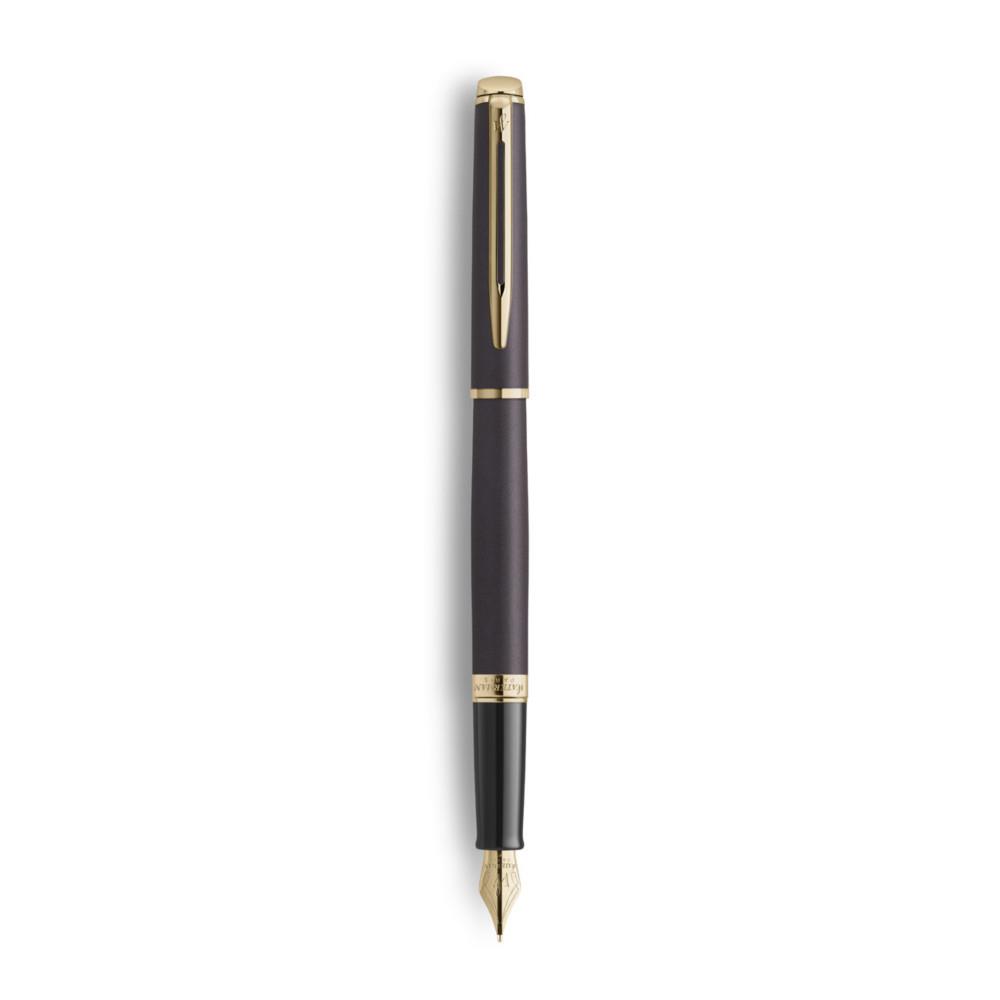 Stylo plume Waterman m�tallique H�misph�re - Habillage et pointe Dor�e / Corps Noir