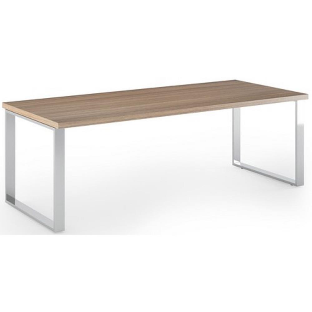 Bureau droit �cho L180 x P90 cm pieds cadre - Noyer