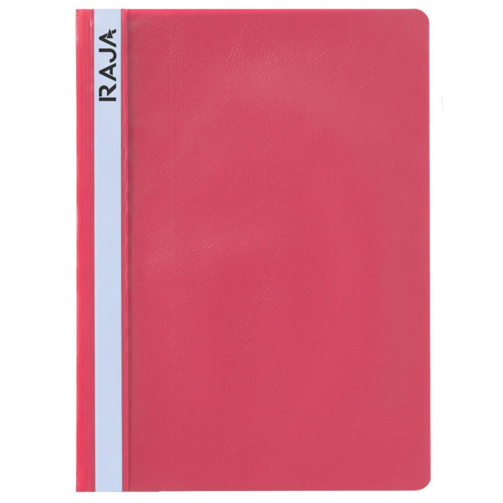 Chemise  lamelles Raja pour feuilles A4 perfores - couverture transparente polypropylne - Rouge