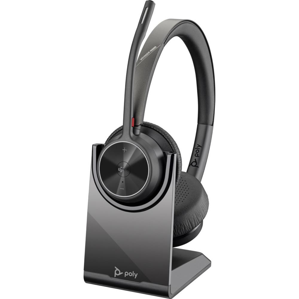 Casque sans fil Bluetooth Poly Voyager 4320 Teams Duo + Dongle USB-A + Station de charge