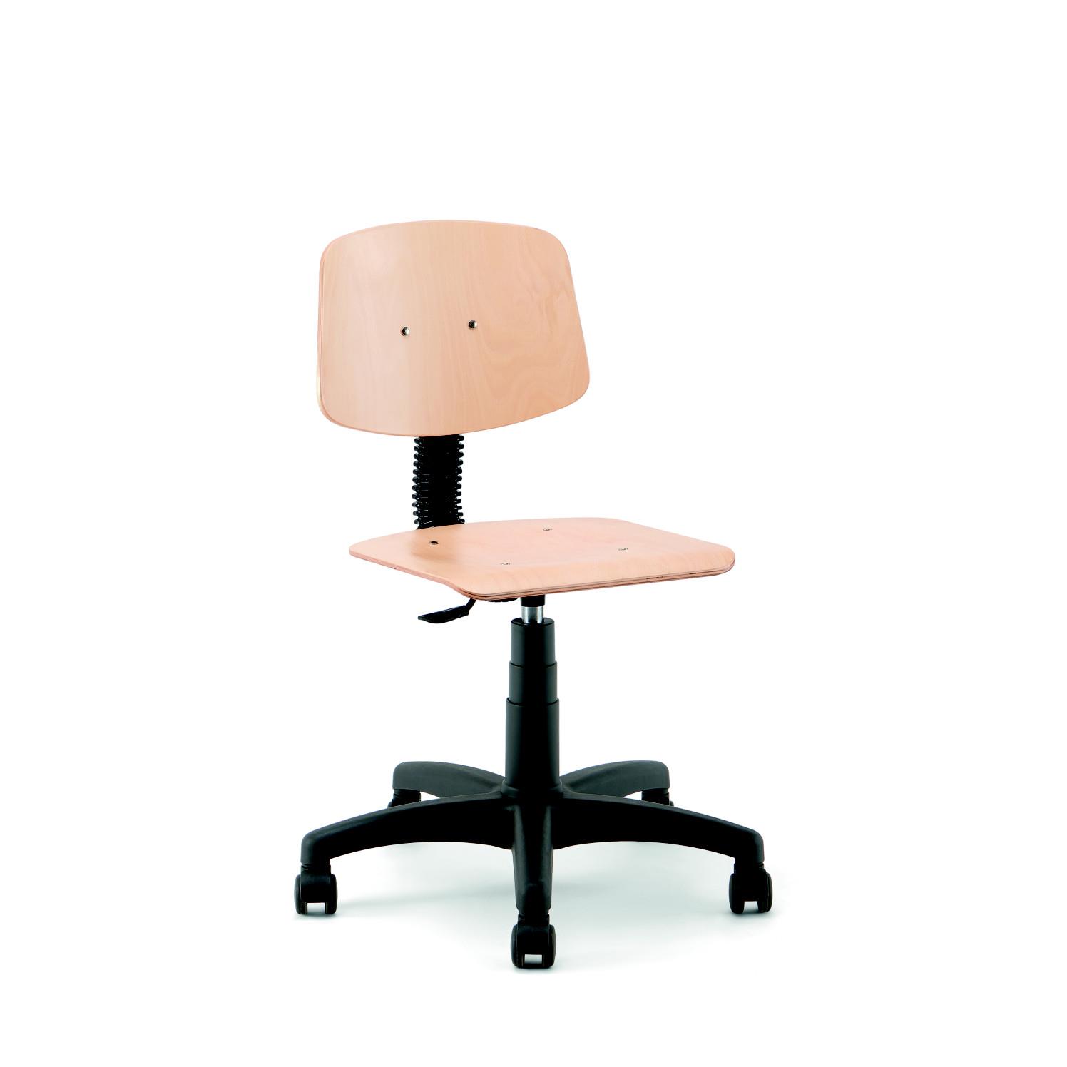 Sige bois standard Aubri sur roulettes - htre - noir