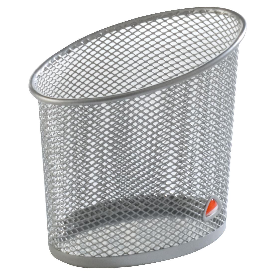 Pot  crayons en metal argent - ligne Mesh
