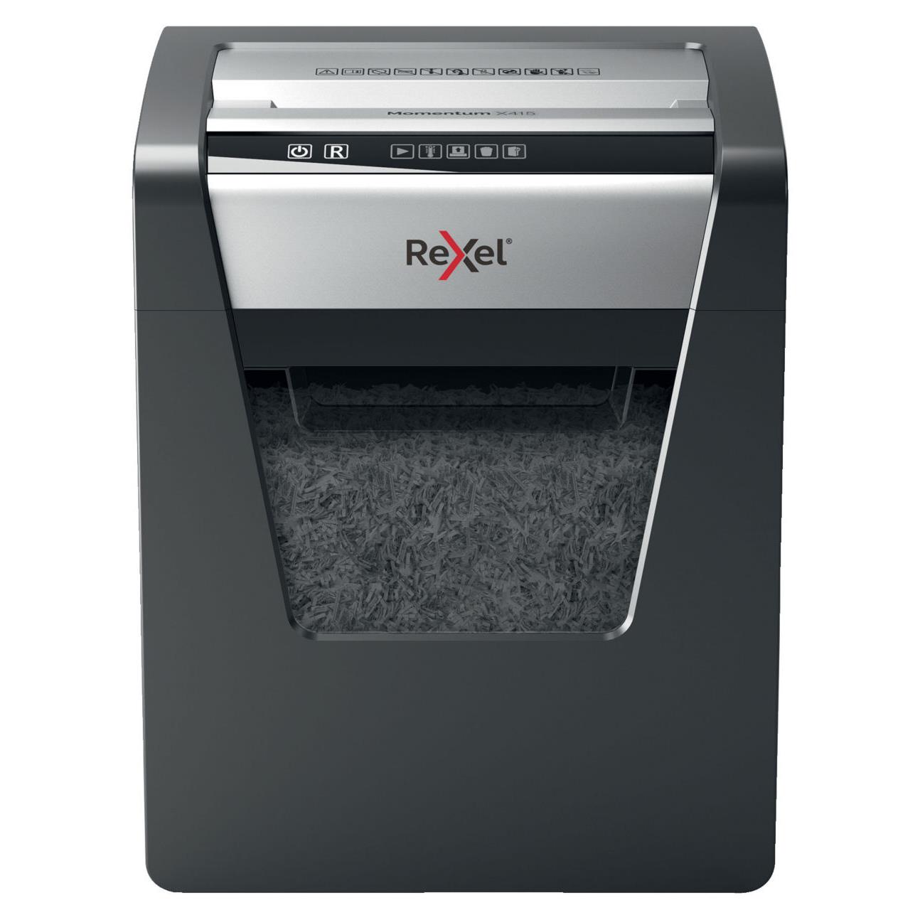 Rexel momentum x415 destructeur de papier destruction croise noir, gris