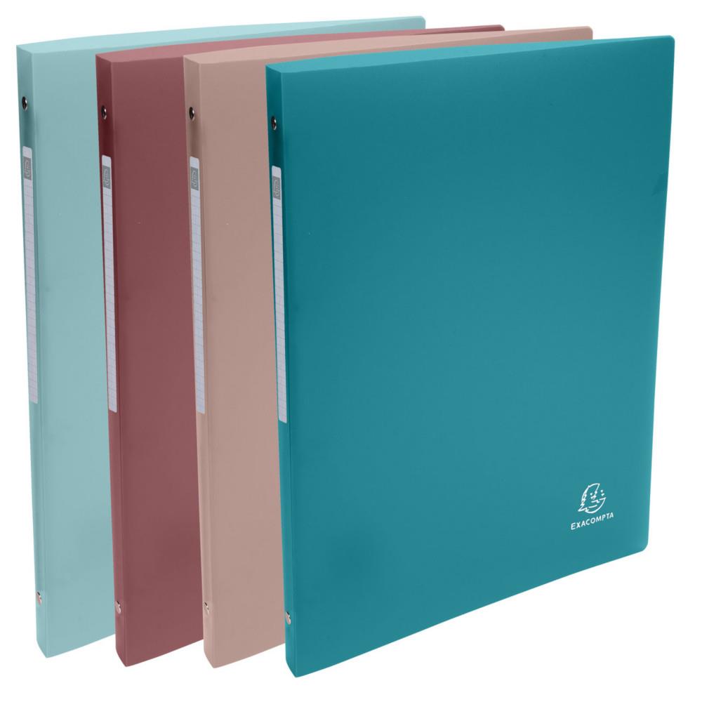 Classeur 4 anneaux Exacompta 15 mm A4 Skandi en PP recycl� - Couleur assorties