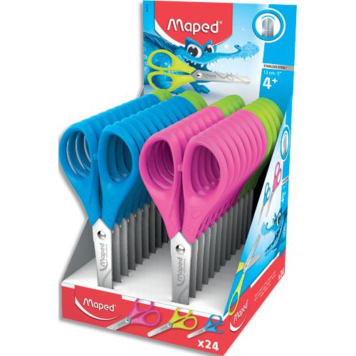 Ciseaux Maped Pulse - 13 cm - bouts ronds - coloris assortis - livr en prsentoir