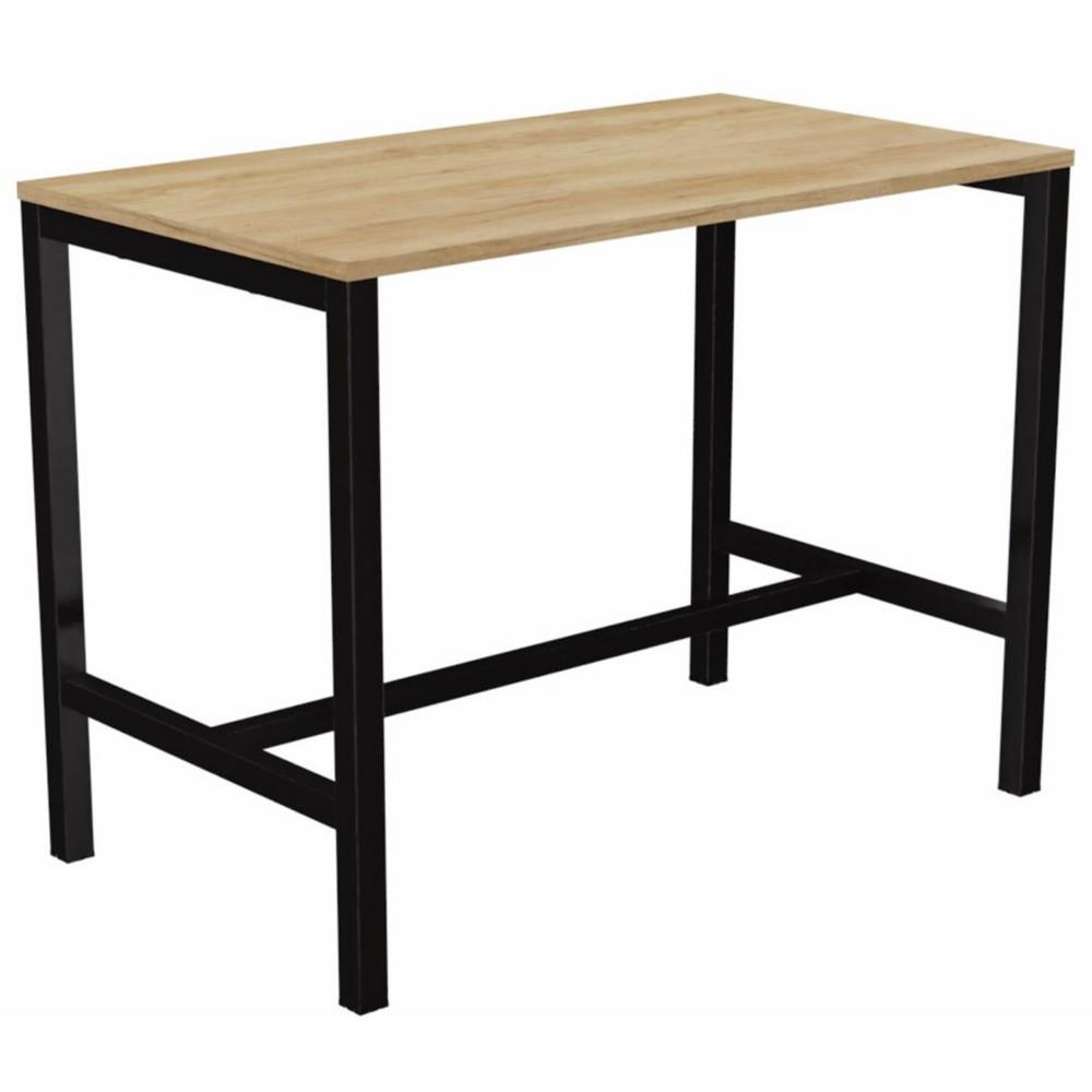 Table de r�union coworking Osmose L140 x L80 cm Ch�ne Nebraska - Pieds arche m�tal Noir