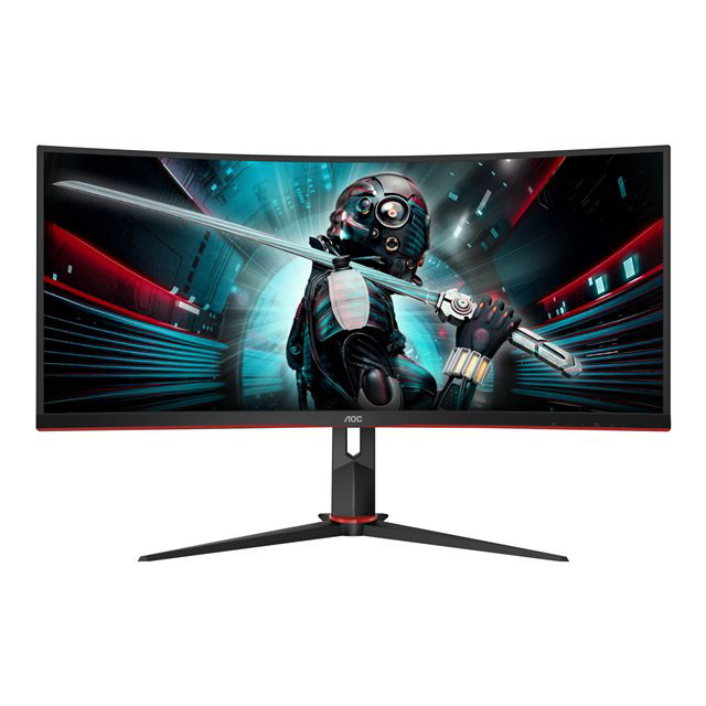 Aoc g2 cu34g2/bk led display 86,4 cm (34") 3440 x 1440 pixels quad hd noir, rouge