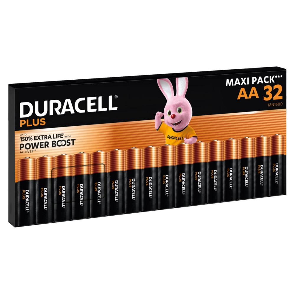 Pile alcaline Duracell AA / LR6 Plus Powerboost - Lot de 32