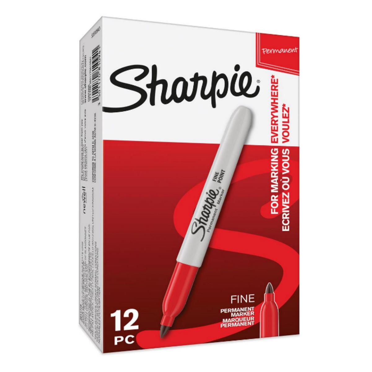 Marqueur permanent Sharpie Fine - pointe ogive 0,9 mm -  rouge