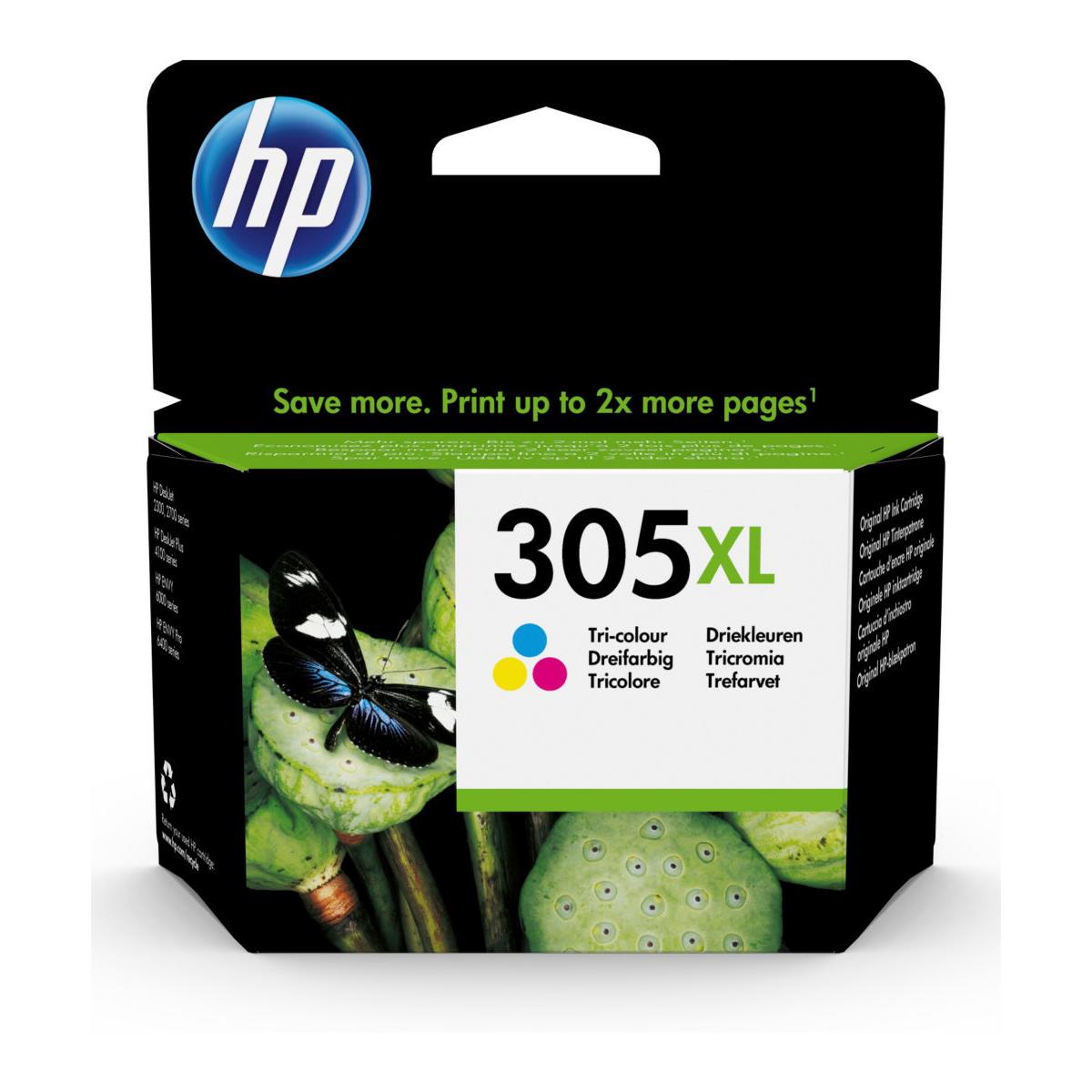 Cartouches pour imprimantes - Hp cartouche d'encre trois couleurs 305xl grande capacit authentique