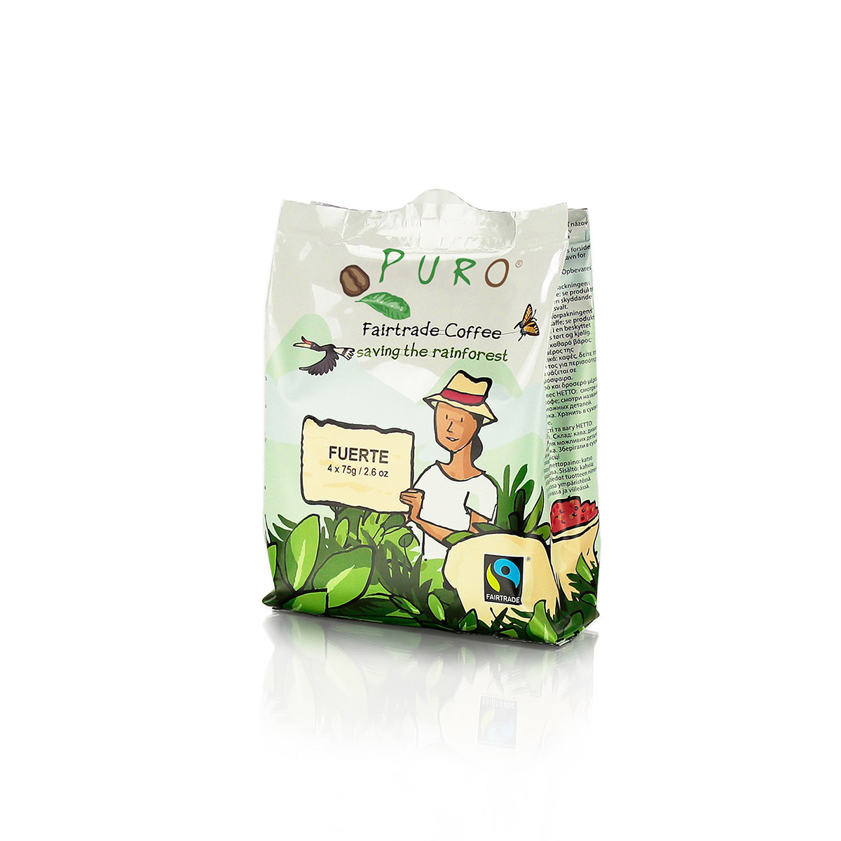 Doses de caf Fuerte Puro 80% arabica 20% robusta pour machine Miko Caf - carton de 48