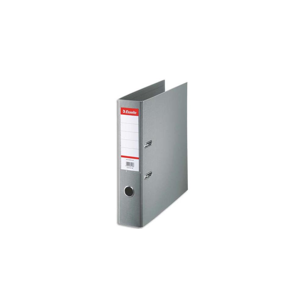 Classeur  levier Esselte - dos de 7,5 cm - plastifi intrieur et extrieur - gris
