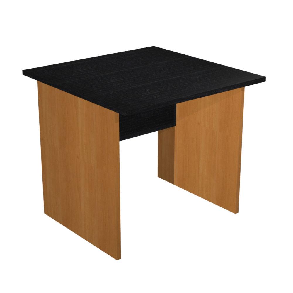 Bureau droit Pronto - L.80 x P.80 cm - plateau aulne - pieds pleins noirs
