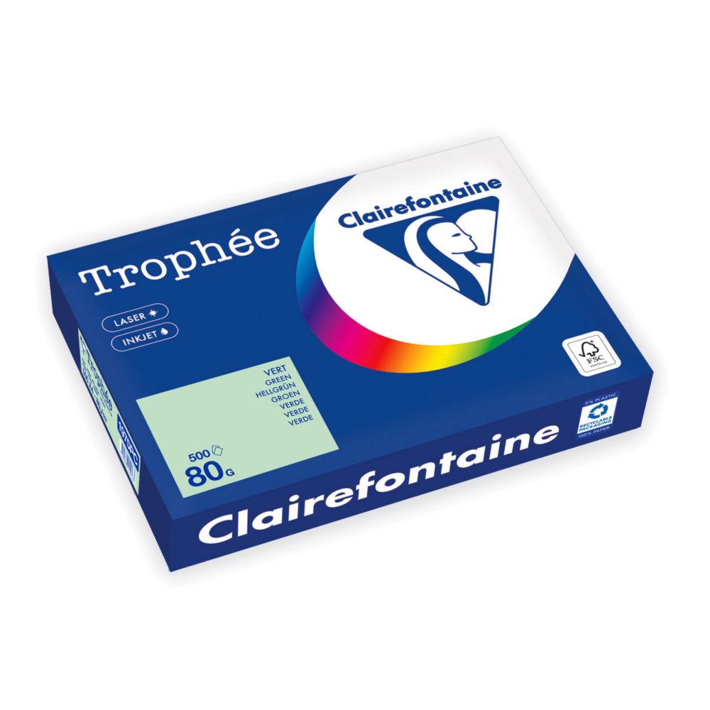 Papier couleur Clairefontaine A4 Trophe Pastel Vert 80g - Ramette de 500 feuilles