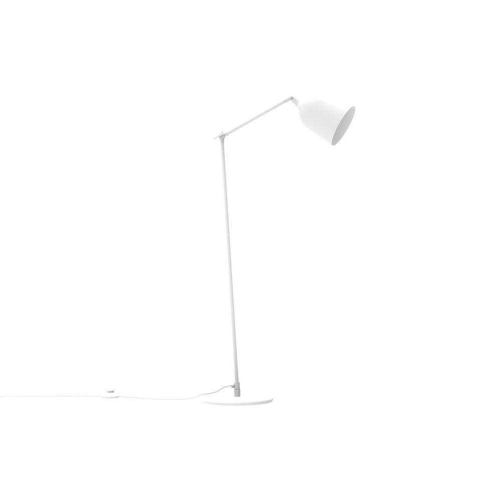 Lampadaire Aluminor Mekano - Ampoule Led E27 - 12W - Bras articul - Blanc