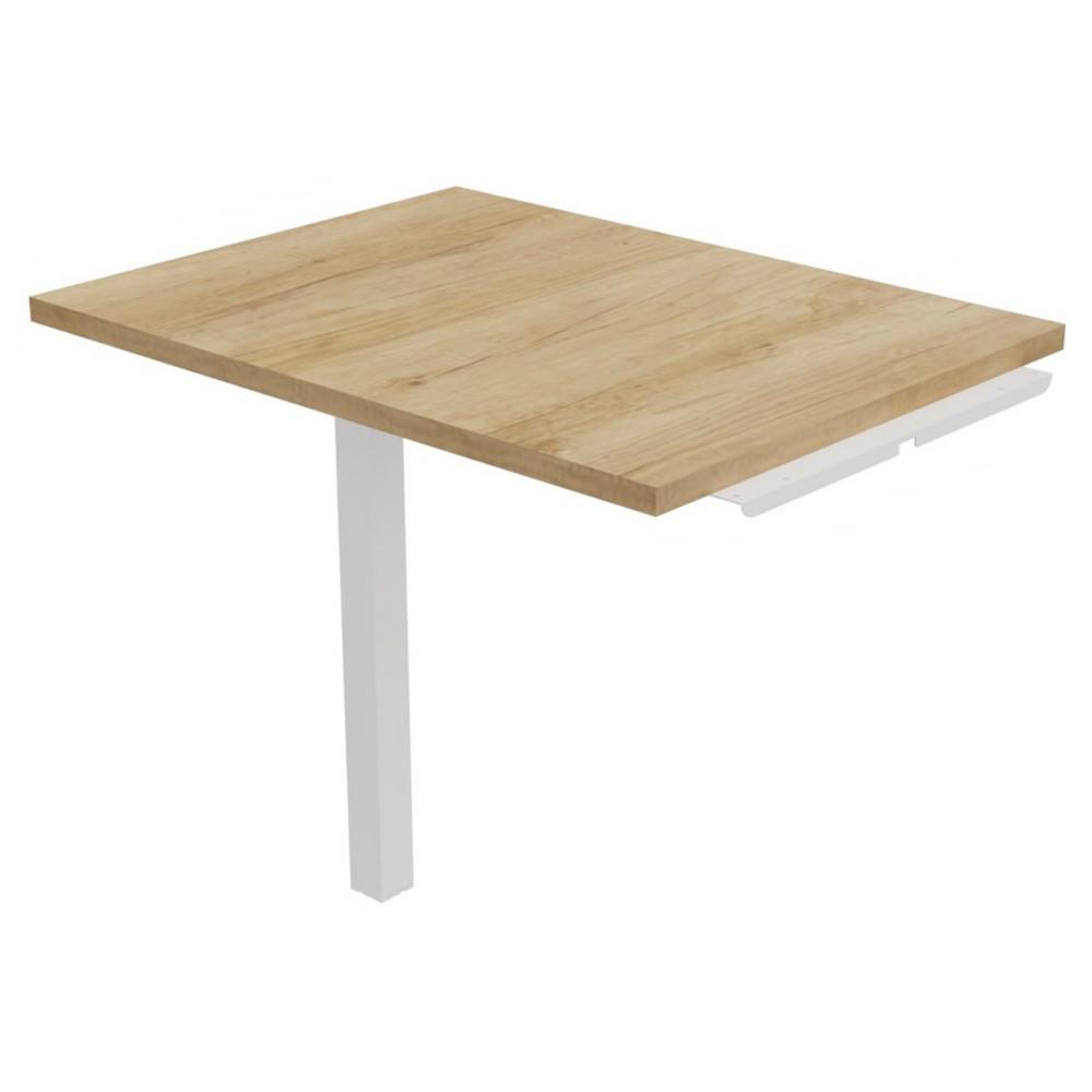 Retour de bureau Osmose + L80 x P60 cm - Plateau Ch�ne Nebraska - Pieds Blanc