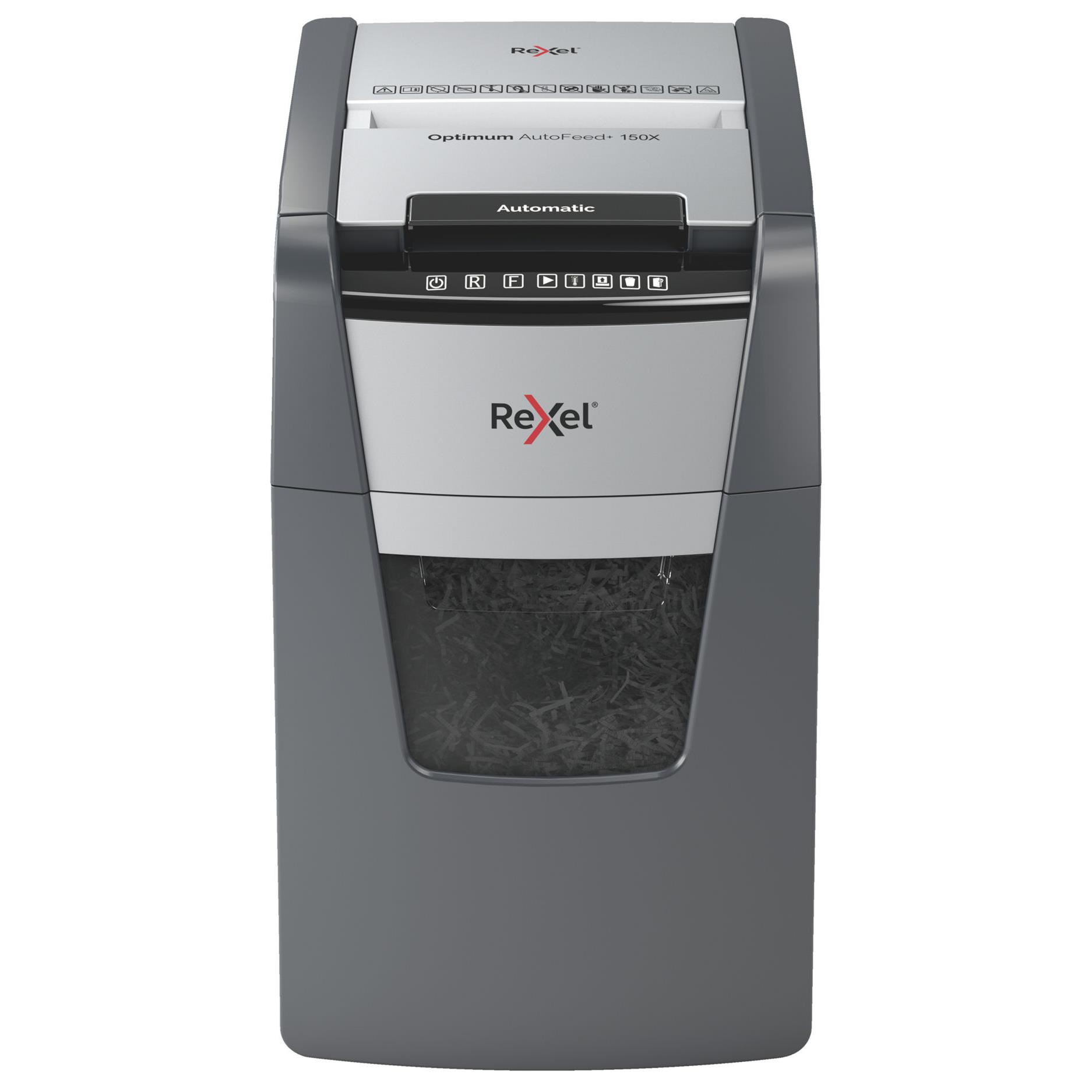 Rexel optimum autofeed+ 150x a destructeur de papier destruction croise 55 db 22 cm noir, gris