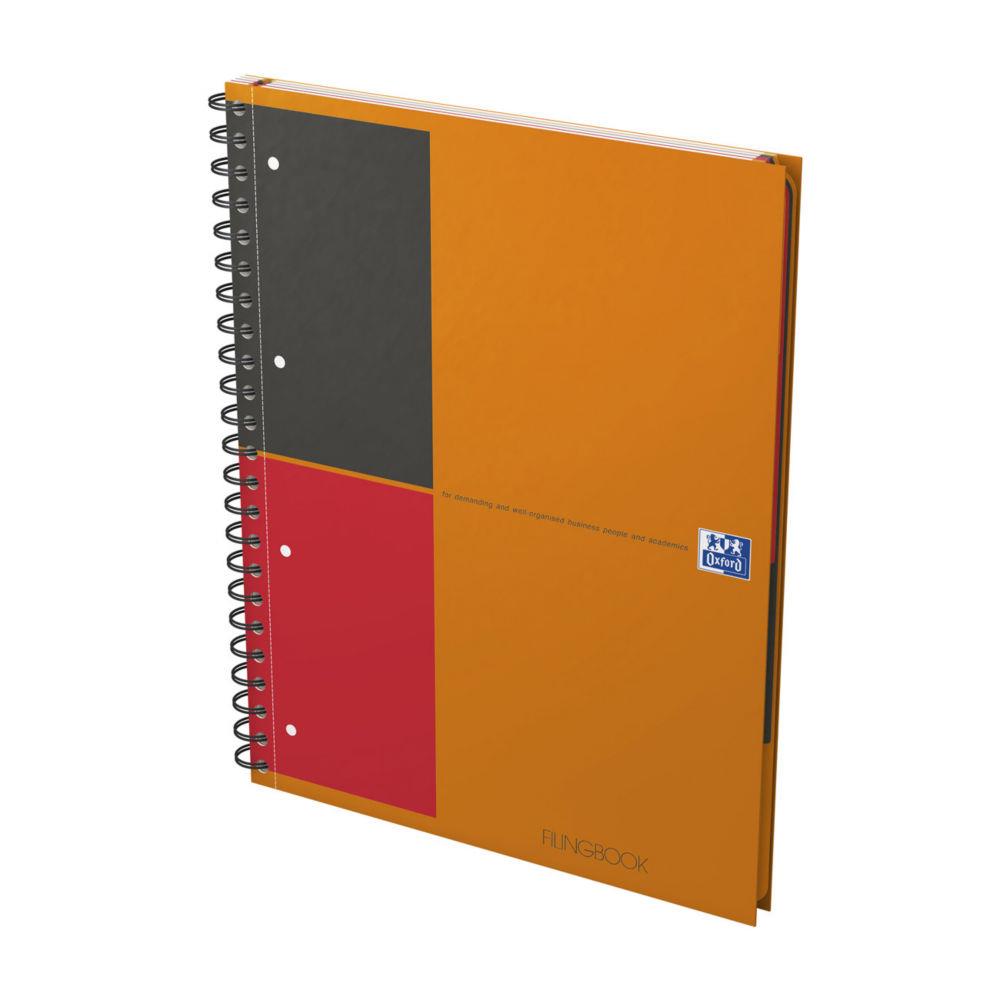 Cahier International Oxford Filingbook A4+ - couverture en polypropylne - double spirale - 200 pages - lign - orange - compatible SCRIBZEE