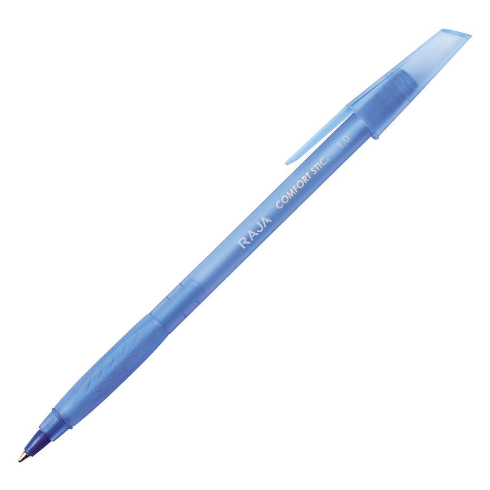 36 Stylos à Bille Bic Round Stic Grip - Pointe Moyenne, Encre Fluide, Grip Confortable, Couleur Bleue