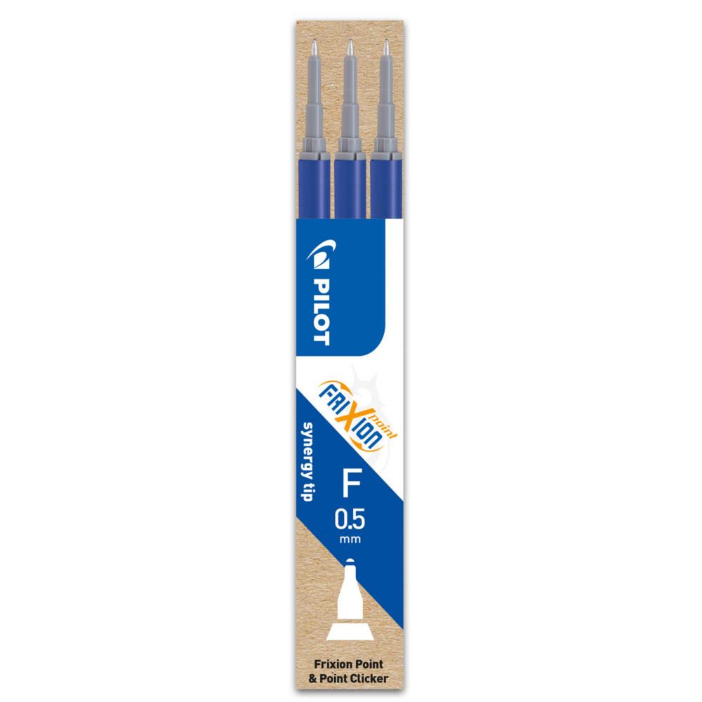 Recharge pour stylos Pilot FriXion Ball Clicker pointe fine - 0,5 mm - bleu - lot de 3 - paquet 3 units