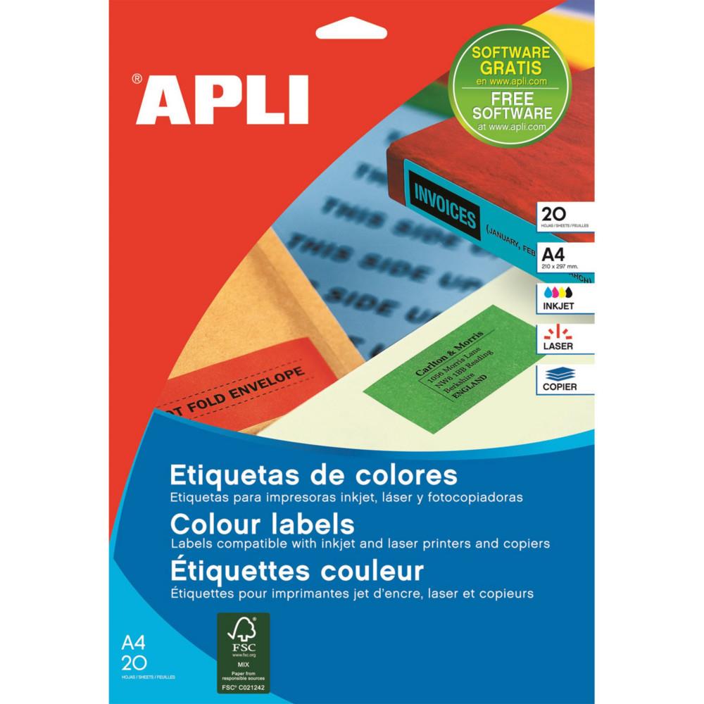 Etiquettes jaunes multi-usage APLI 14600 99,1  x 38,1 mm - Pochette de 280