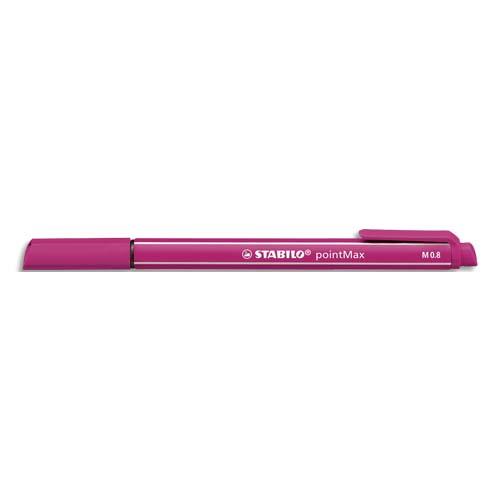 Stylo feutre Stabilo Point Max - pointe multi-fonction - corps color� � rayure blanche - encre rose