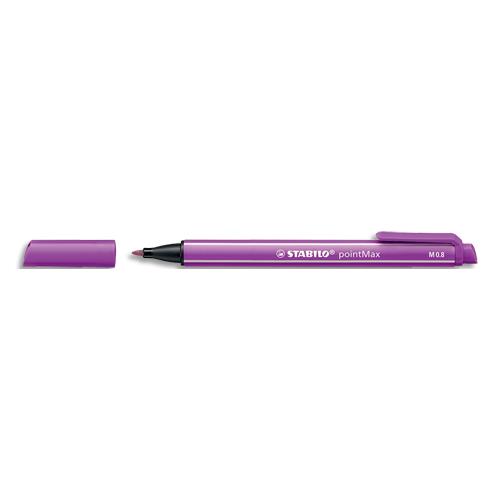 Stylo-feutre Stabilo PointMax - Pointe moyenne 0,8mm - Ecriture souple et sans bavure - Couleur lilas