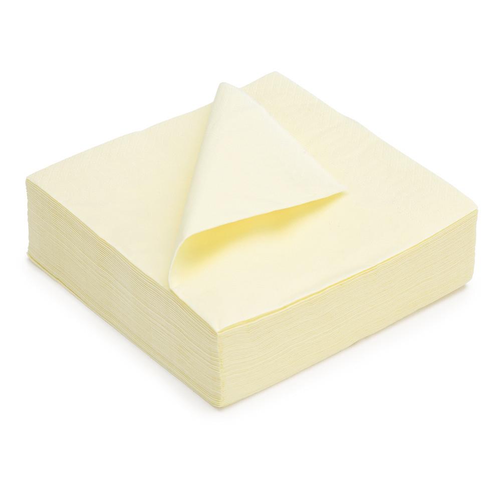 Serviettes de table jetables 33 x 33 cm Crme - Lot de 50