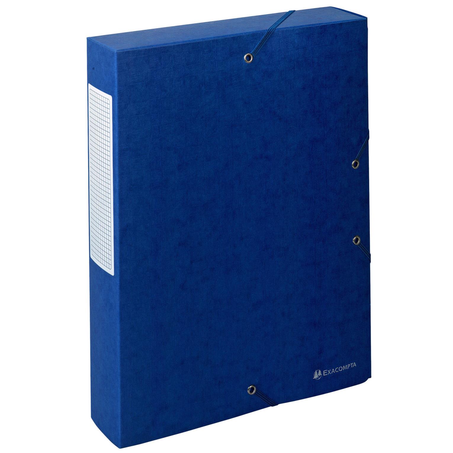 Bote de classement Exacompta Exabox Scotten Nature Future A4 - 500 feuilles - tranche de 60 mm de large - carton comprim - bleu