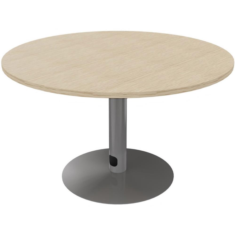 Table Modulaire ronde - pi�tement tulipe aluminium - plateau ch�ne
