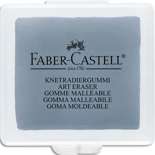 Gomme Mie De Pain grise Faber Castell. Pour les dessins raliss au fusain et pastel. Bote de stockage