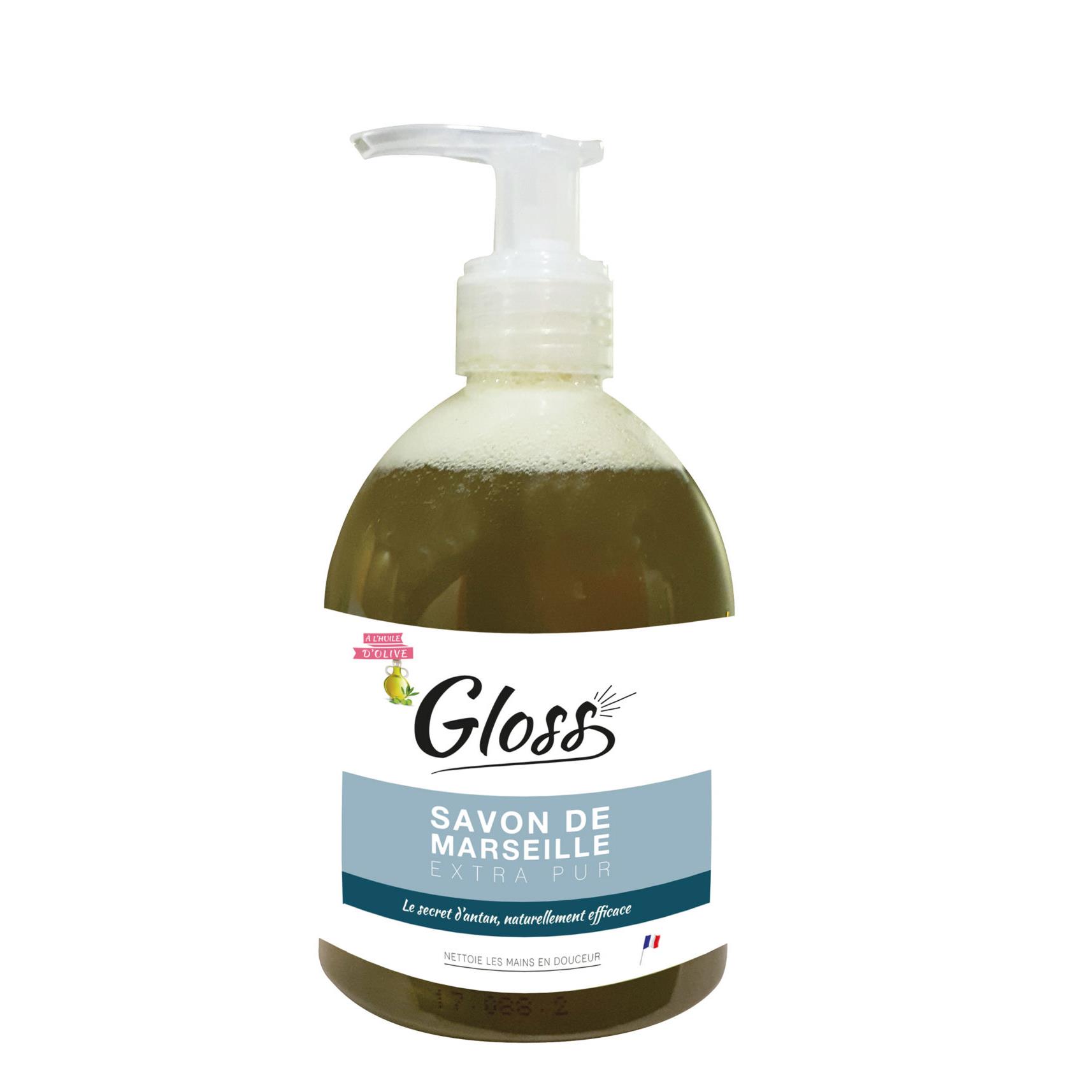 Savon de Marseille liquide pour les mains -  l'huile d'olive - flacon pompe 300 ml