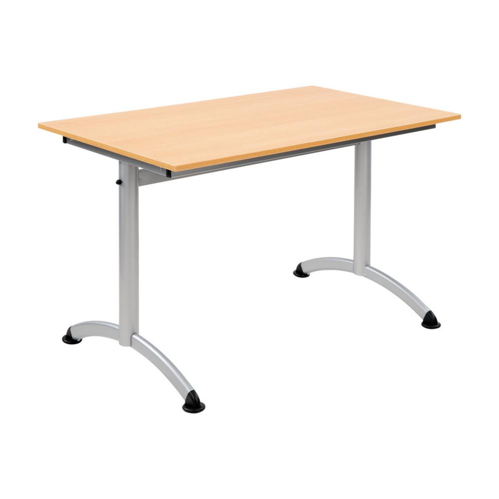 Table Modulaire Hlios rectangle L 120 x P 70 cm - plateau Htre pieds Aluminium