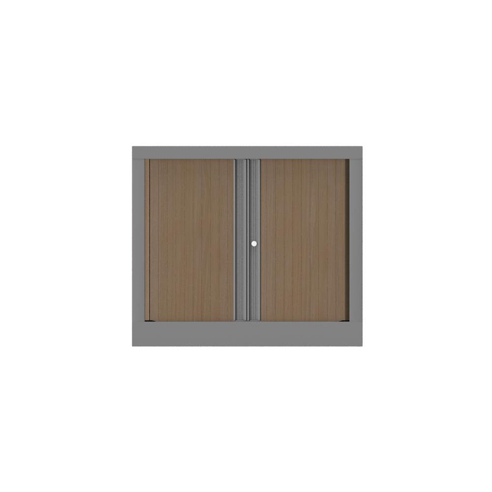 Armoire  rideaux mtallique Confort+ Ht 70 x L.80 cm - corps Aluminium rideaux Chne