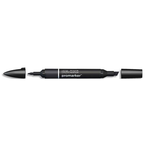 Feutre double pointe Winsor & Newton Promarker - Une pointe fine et une pointe large - Couleur Noir